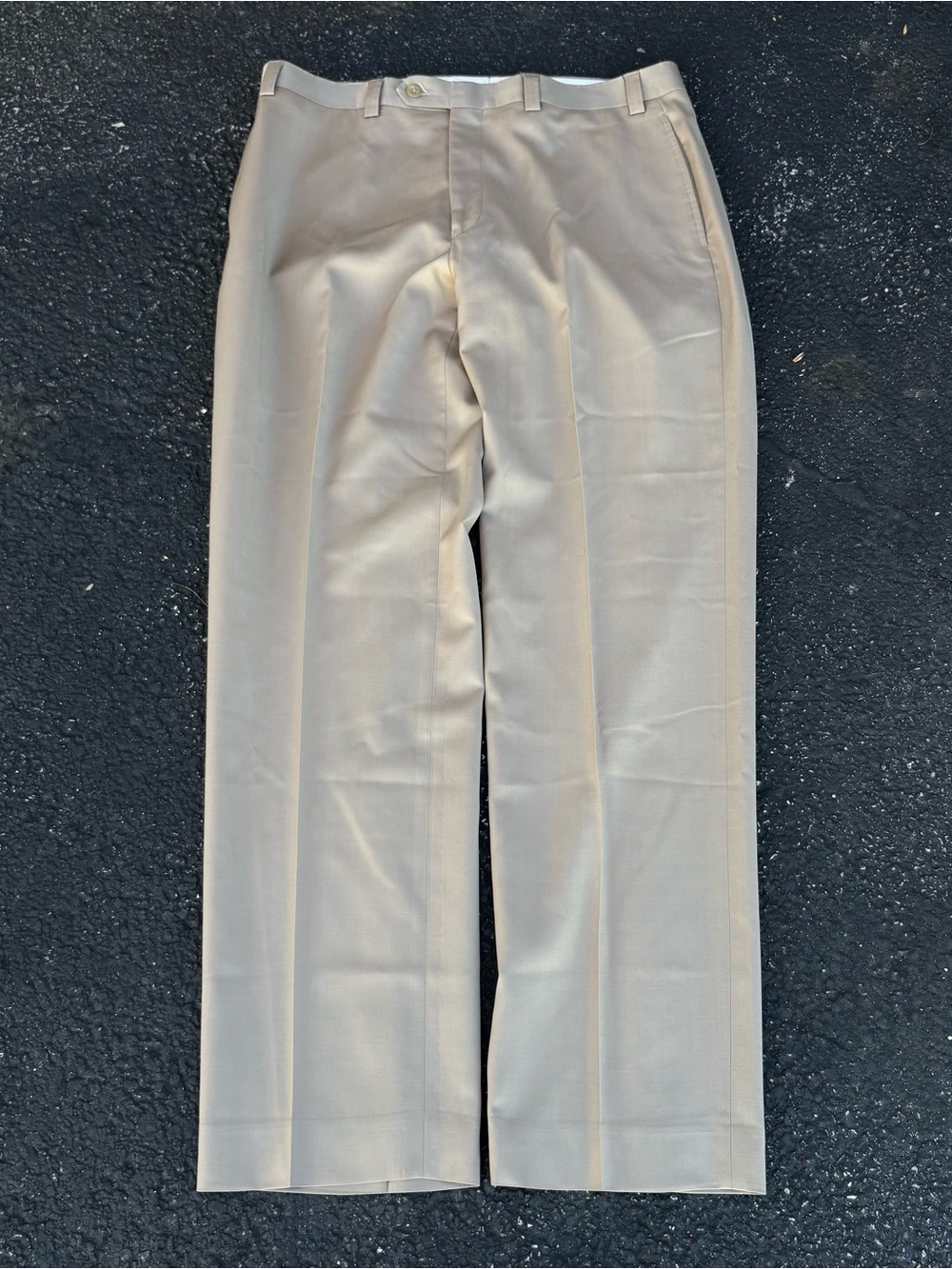 Lauren Ralph Lauren Mens Wool Cashmere Dress Pants Tan Beige Size 35x32 Pleated